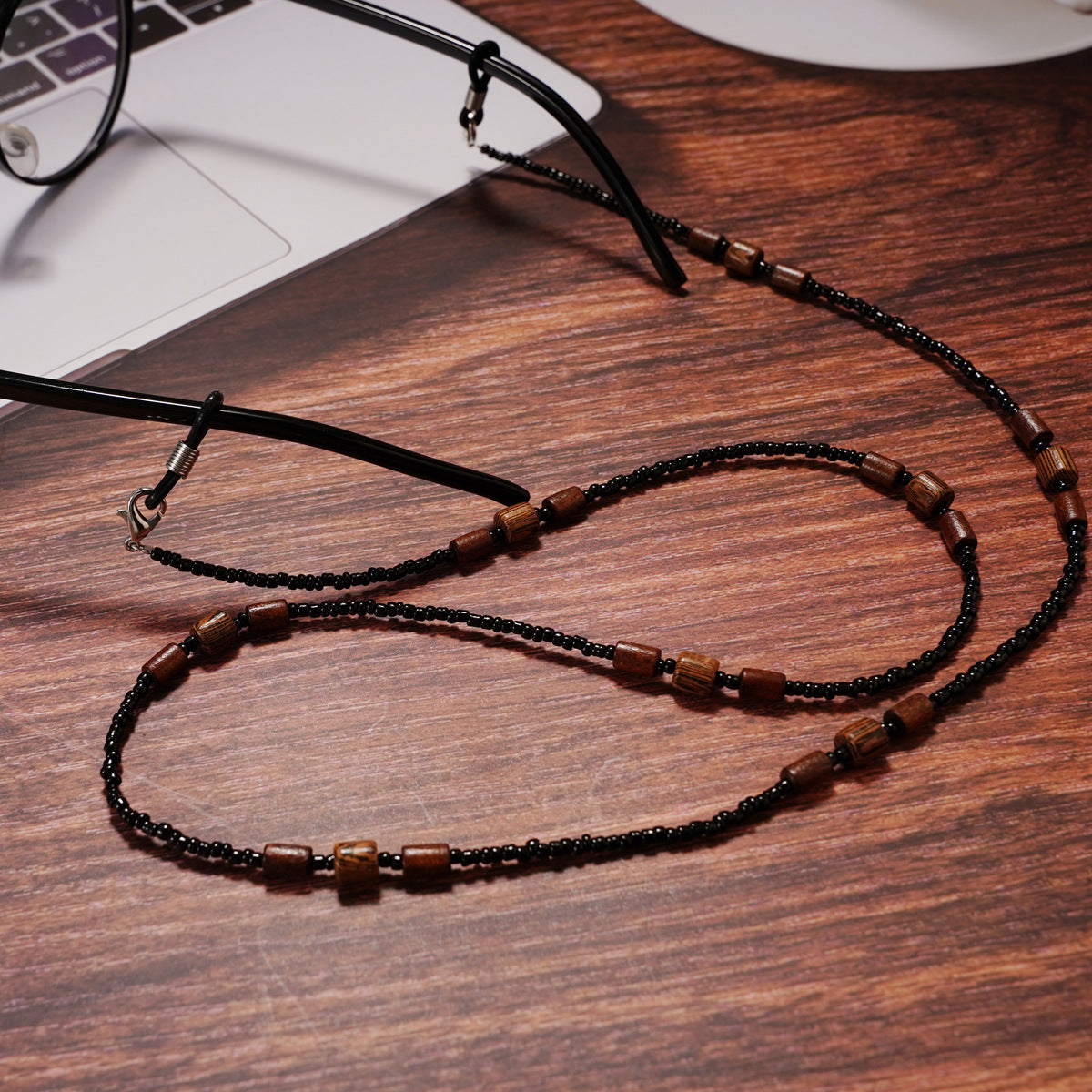 Wooden Beads Beaded Glasses Chain Sunglasses Lanyard Eyeglass Cord