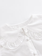 MARC&JANIE Girls Lace Lapel Cotton Shirt