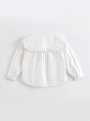 MARC&JANIE Girls Lace Lapel Cotton Shirt