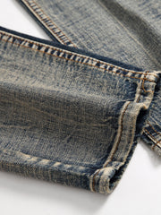 Men's Retro Ripped Jeans Straight Leg Fit