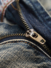 Men's Retro Ripped Jeans Straight Leg Fit
