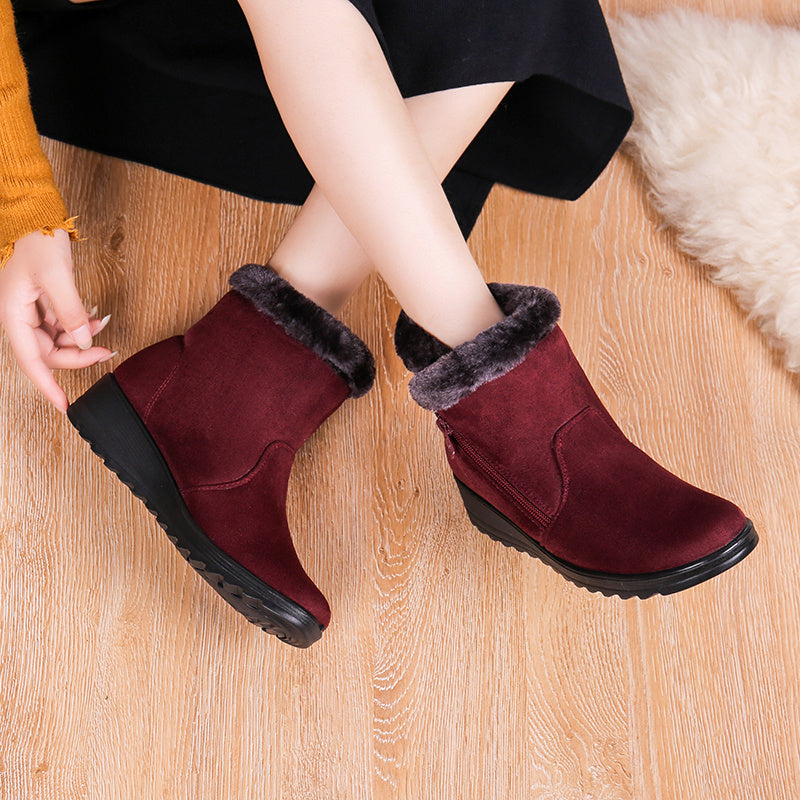 Plush Inner Wedge Snow Boots Anti Slip