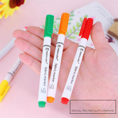 8pcs Waterproof Fabric Textile Marker Pen for DIY Art Graffiti Painting