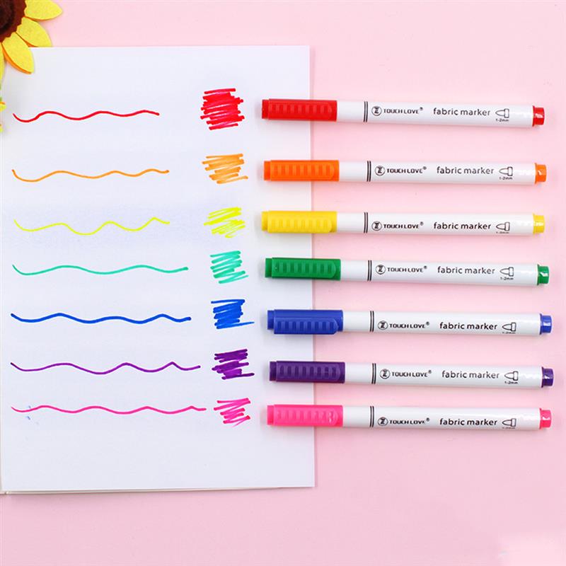 8pcs Waterproof Fabric Textile Marker Pen for DIY Art Graffiti Painting