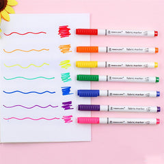8pcs Waterproof Fabric Textile Marker Pen for DIY Art Graffiti Painting