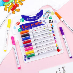 8pcs Waterproof Fabric Textile Marker Pen for DIY Art Graffiti Painting