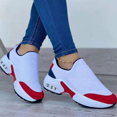 Women's Platform Knit Sneakers Slip-on Casual Shoes