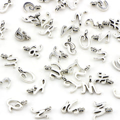 26pcs Antique Silvery Letters Bracelet Pendant Set