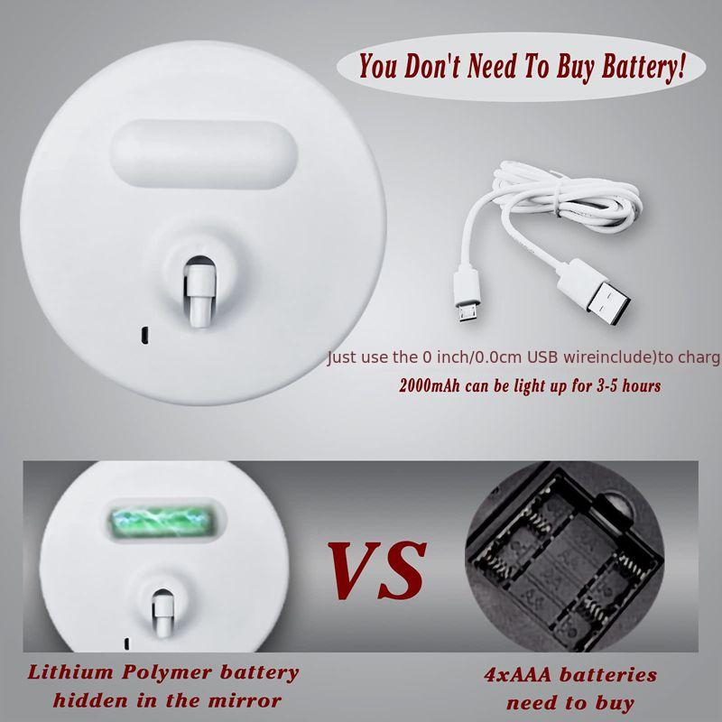 USB LED Makeup Mirror with Dimming & Storage