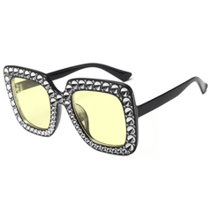 Vintage Rhinestone Square Sunglasses for Women