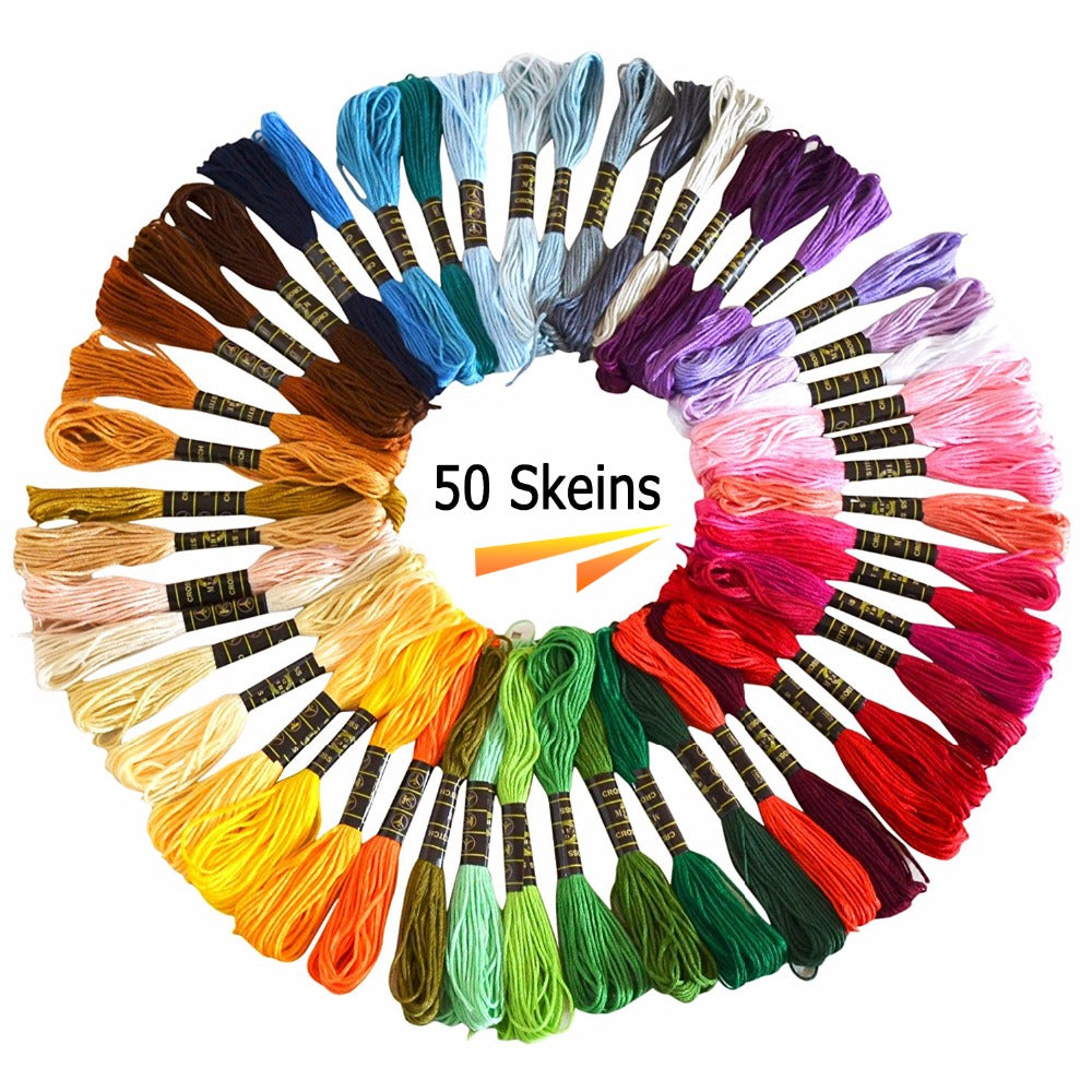 100 Colors Cross Stitch Embroidery Thread, Polyester Cotton Embroidery Line