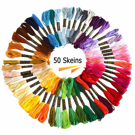 100 Colors Cross Stitch Embroidery Thread, Polyester Cotton Embroidery Line