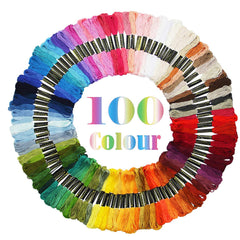 100 Colors Cross Stitch Embroidery Thread, Polyester Cotton Embroidery Line