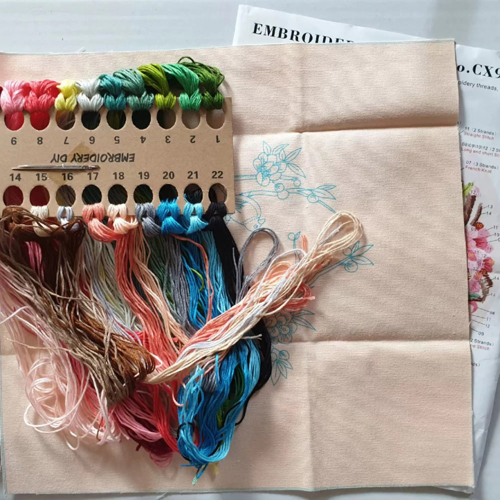 Birds Pattern Embroidery Kit for Beginner DIY Cross Stitch Set