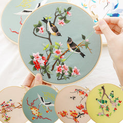 Birds Pattern Embroidery Kit for Beginner DIY Cross Stitch Set