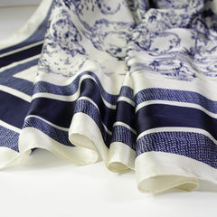 Silk Printed 43 Square Scarf Large Headband for Women