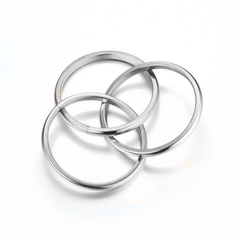 Triple Row Rolling Interlocking Rings High Polish Rings For Women Men