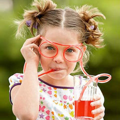 Reusable Drinking Straw Decorative Glasses Toy For Birthday Party