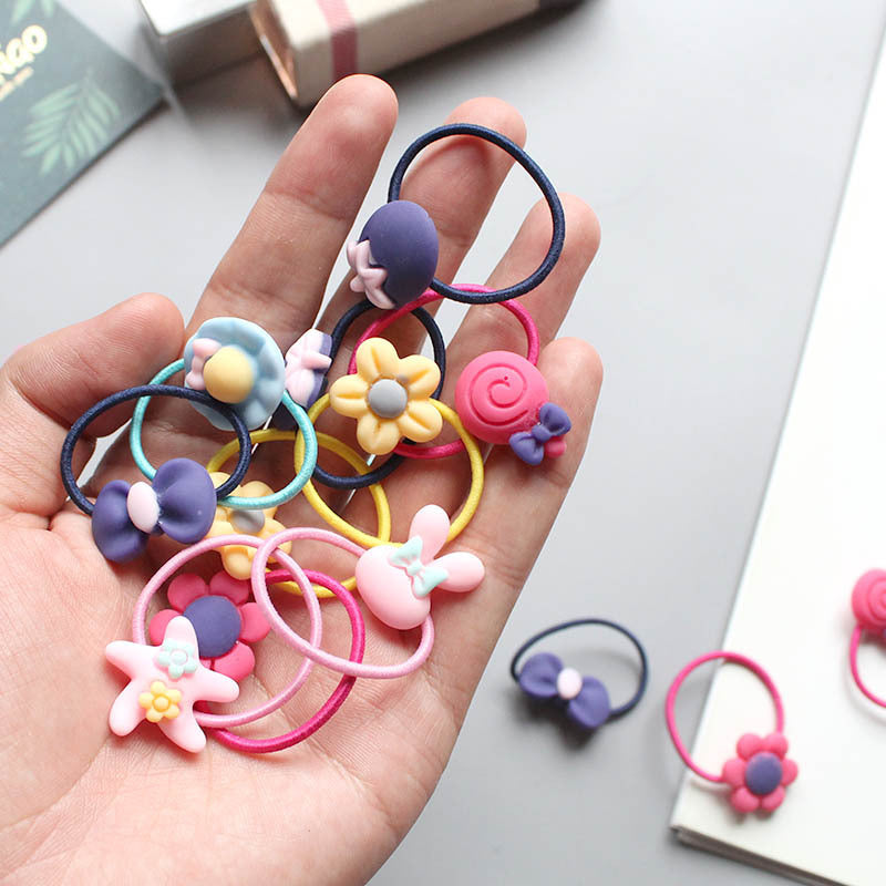 20pcs Girls Flower Hat Starfish Bow Bunny Hair Tie Hair Bands Ponytail Holders