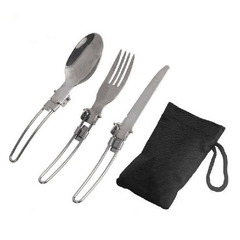 3 Pc Stainless Steel Cookware Backpack Set for Camping Picnics Outdoor Eating