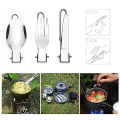 3 Pc Stainless Steel Cookware Backpack Set for Camping Picnics Outdoor Eating