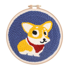 Corgi Punch Needle Starter Kit Embroidery Pen 20 Hoop Adults Craft