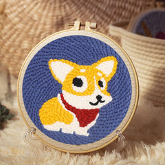 Corgi Punch Needle Starter Kit Embroidery Pen 20 Hoop Adults Craft