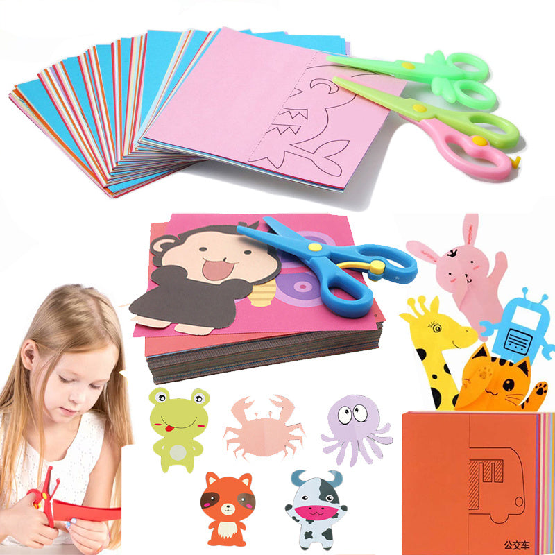 96pcs Children DIY Paper Cutting Folding Toy Kindergarten Educational Craft