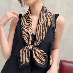Twill Silk Square Scarf for Women Print Non-slip Turban Shawl