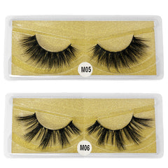 10 Pairs Natural 3D Faux Mink False Eyelashes with Glitter Box