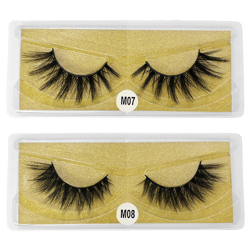 10 Pairs Natural 3D Faux Mink False Eyelashes with Glitter Box