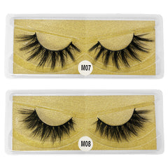 10 Pairs Natural 3D Faux Mink False Eyelashes with Glitter Box
