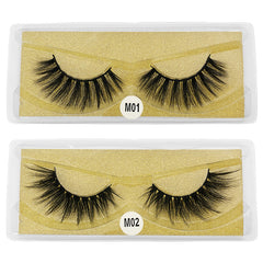 10 Pairs Natural 3D Faux Mink False Eyelashes with Glitter Box