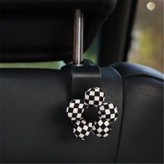 Car Seat Headrest Hook Houndstooth Bowknot Car Storage Hanger