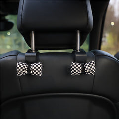 Car Seat Headrest Hook Houndstooth Bowknot Car Storage Hanger