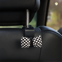 Car Seat Headrest Hook Houndstooth Bowknot Car Storage Hanger