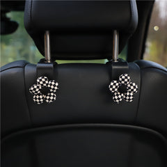Car Seat Headrest Hook Houndstooth Bowknot Car Storage Hanger