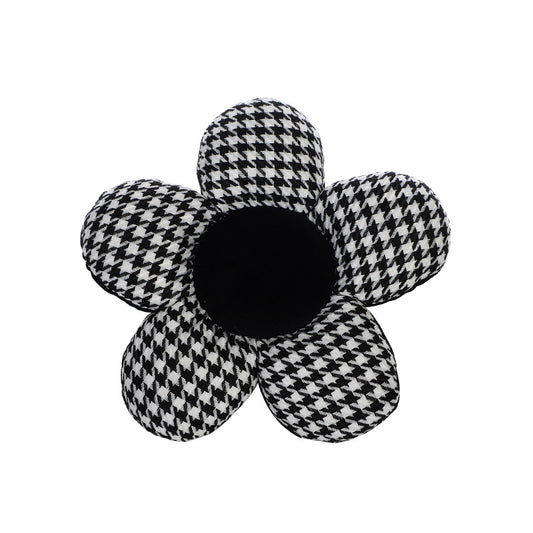 Car Headrest Waist Cushion Houndstooth Flower Shaped Car Neck Pillow Cushion