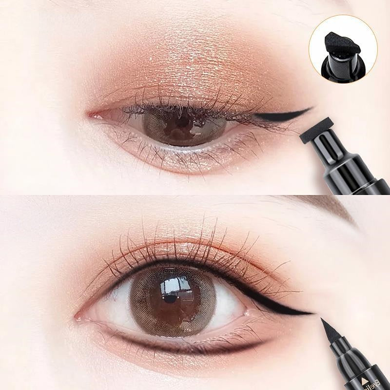 2 In 1 Eyeliners Seal Pen Fast Drying Smudge Proof Waterproof Eyeliner Stamp