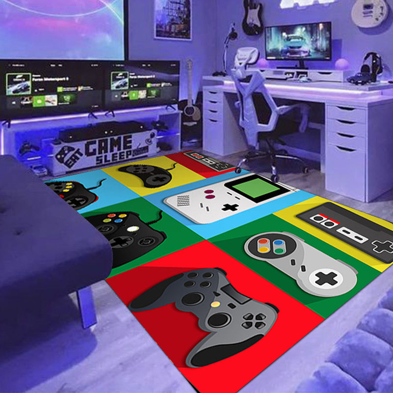 Colorful Games Machine Pattern Floor Mat - Living Room Bedroom Anti-slip Rug