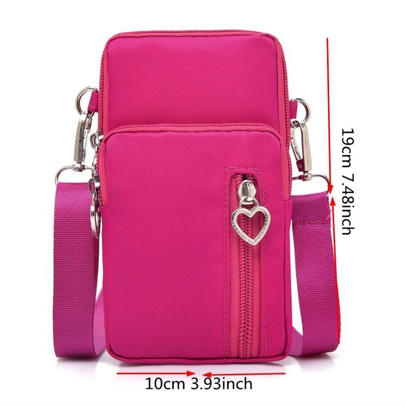 Small Cell Phone Bag Shoulder Purse Zipper Multifunctional Adjustable Strap