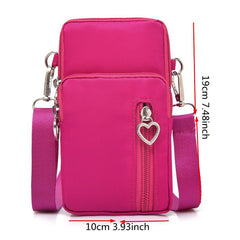 Small Cell Phone Bag Shoulder Purse Zipper Multifunctional Adjustable Strap