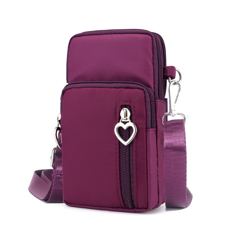 Small Cell Phone Bag Shoulder Purse Zipper Multifunctional Adjustable Strap
