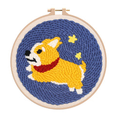 Corgi Punch Needle Starter Kit Embroidery Pen 20 Hoop Adults Craft