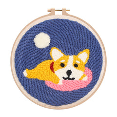 Corgi Punch Needle Starter Kit Embroidery Pen 20 Hoop Adults Craft