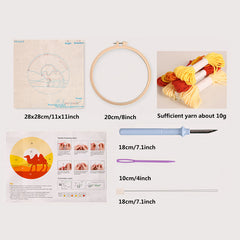 Whale Pattern Punch Needle Kit with Embroidery Pen and 20 Hoop