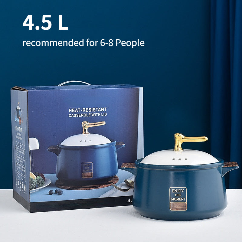 Dutch Oven Ceramic Casserole Pot Induction Cooker Gas Stove Durable Clay Pot
