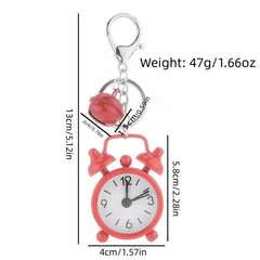 Mini Alarm Clock Car Keychain Bag Pendant Ornament Key Chain Couple Gift