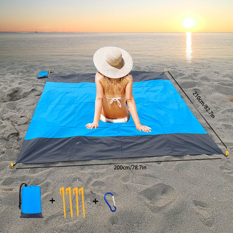 Beach Blanket Quick Drying Soft Pocket Beach Mat Waterproof Picnic Blanket