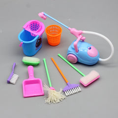 9pcs Mini Dollhouse Cleaning Tools Kids Toy Random